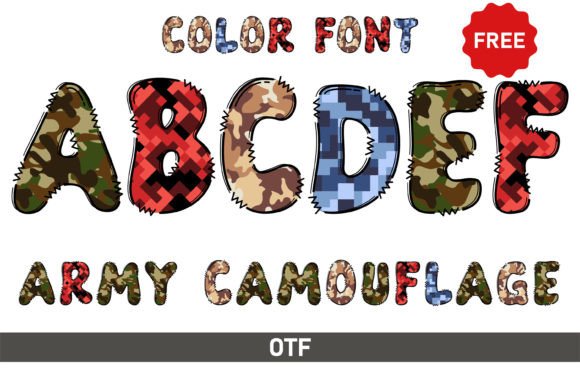Army Camouflage: A Playful Font for Bold, Artistic Designs